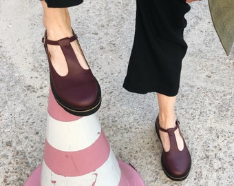 Womens dress shoes, Burgundy Mary Jane shoes, Platform Mary Janes, Leather shoes women, Custom shoes, Handmade shoes