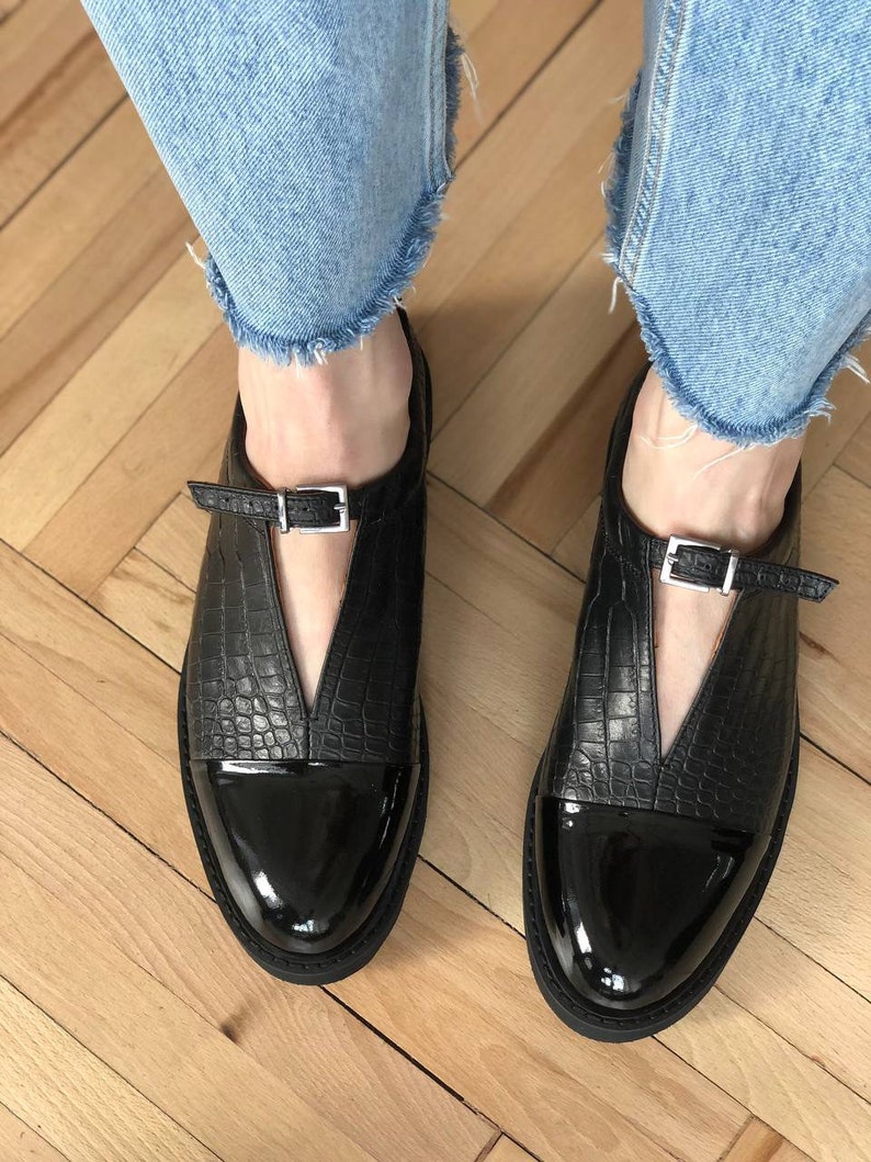 Mod Shoes, Black Women Shoes with black Rouded Toe, Trippen shoes, Bunkle Shoes, Shoe woman, , Womens shoes, Mary Janes, Leather shoes women