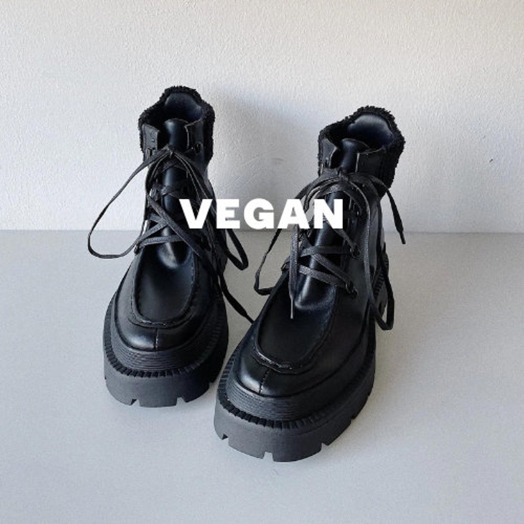 vegan black ankle boots
