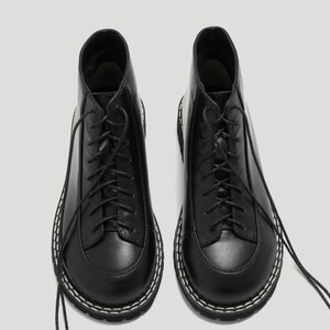Genuine black real leather Barefoot boots women, ankle high leather boots, lacing ankle moccasins boots, barefoot shoes custom made