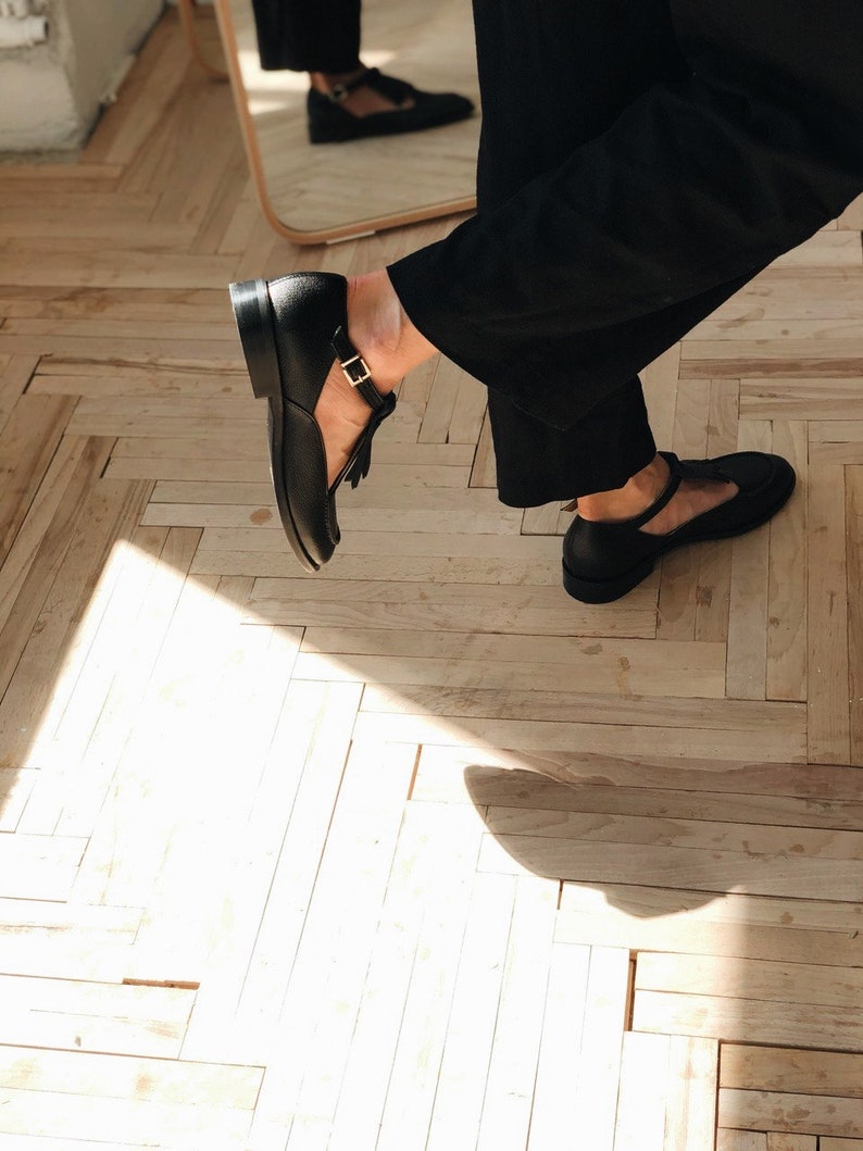 Mod Shoes, Black Women Shoes with black Rouded Toe, Trippen shoes, Bunkle Shoes image 6