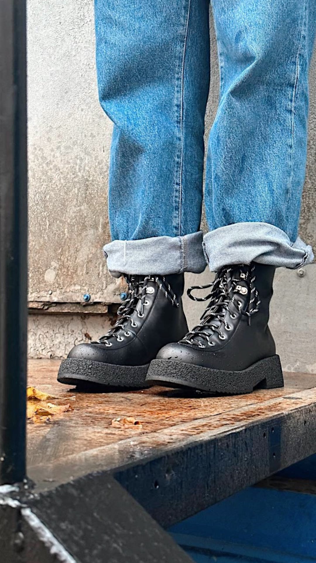 Womens Leather Combat Boots in Different Sizes Black Etsy