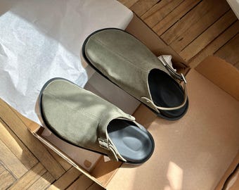 Barefoot clogs, Clogs, Green clogs, Barefoot shoe, Womens barefoot shoes, Custom clogs women, Suede clogs, Clog shoes, Handmade shoes