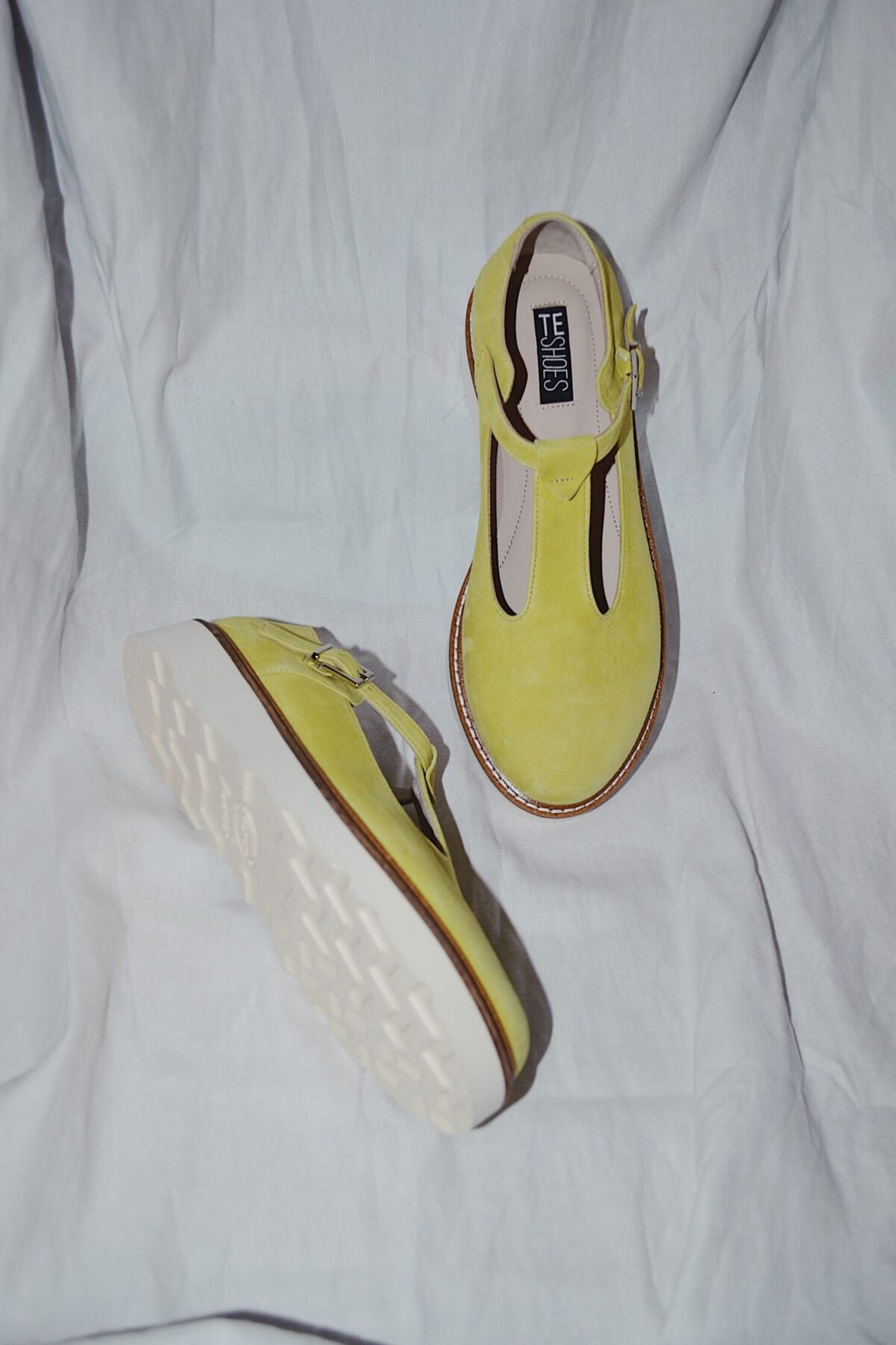 Women's Mary Jane's Yellow Shoes for Women Leather Etsy