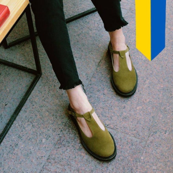 grüne lederschuhe damen