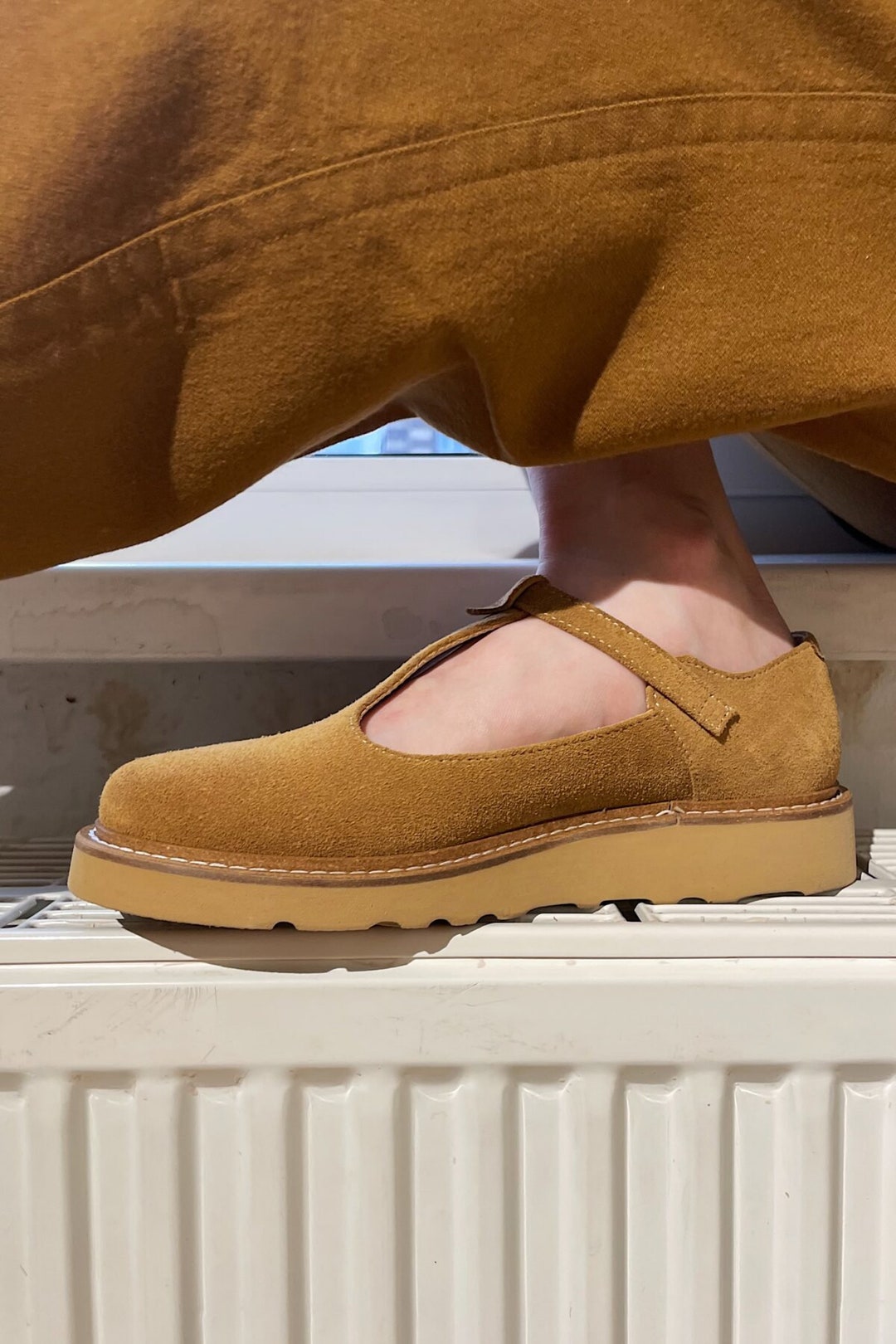 Womens Dress Shoes Beige Suede Mary Jane Shoes Platform Mary Etsy