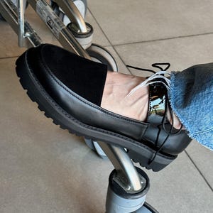 Black leather Mary Jane shoes women, Platform shoes with strap, Custom made shoes, Mod shoes mary janes, flat moccasin summer sandals
