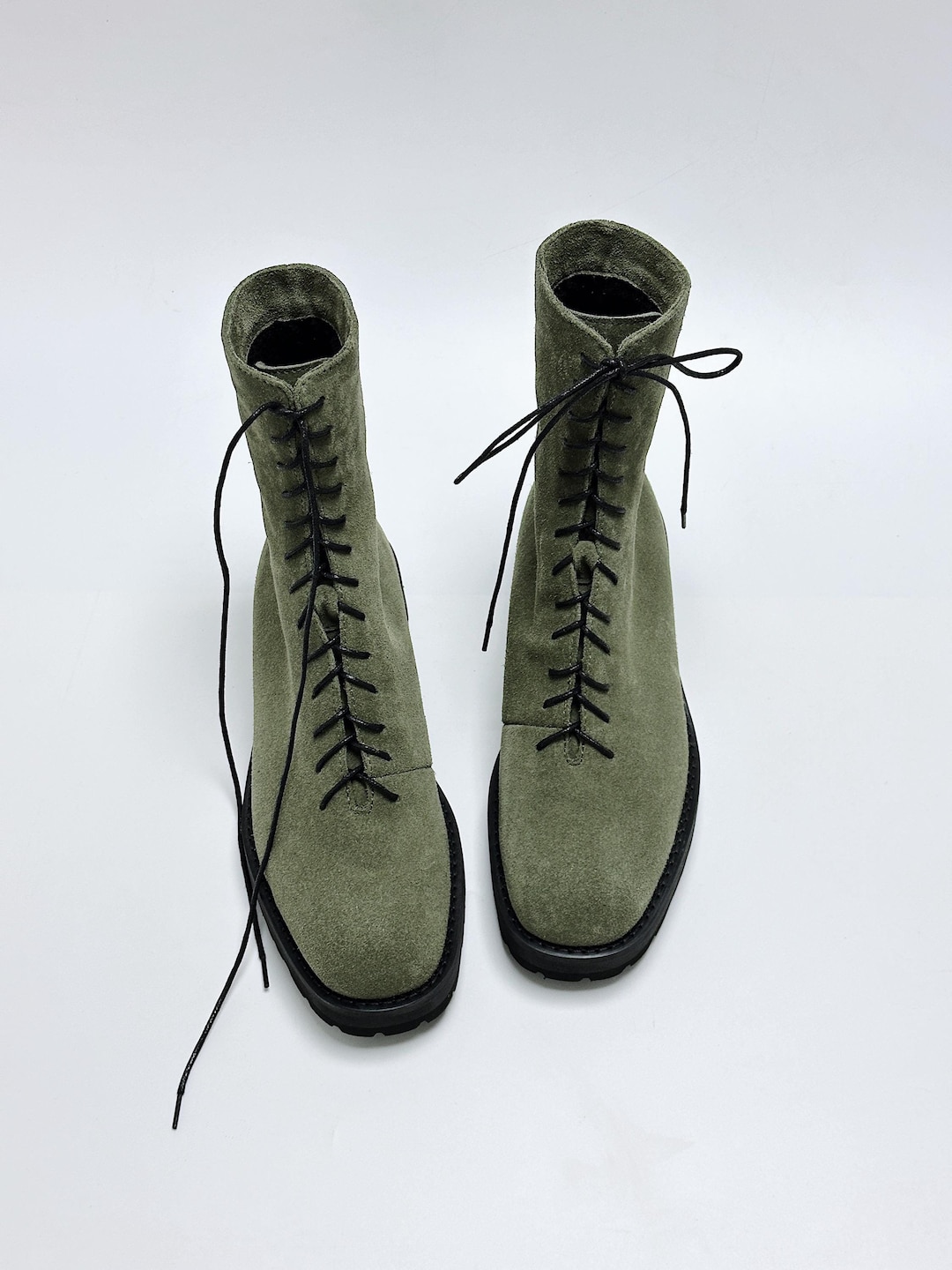 Green Camo Women's Leather Boots