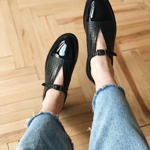 Mod Shoes, Black Women Shoes with black Rouded Toe, Trippen shoes, Bunkle Shoes, Shoe woman, , Womens shoes, Mary Janes, Leather shoes women