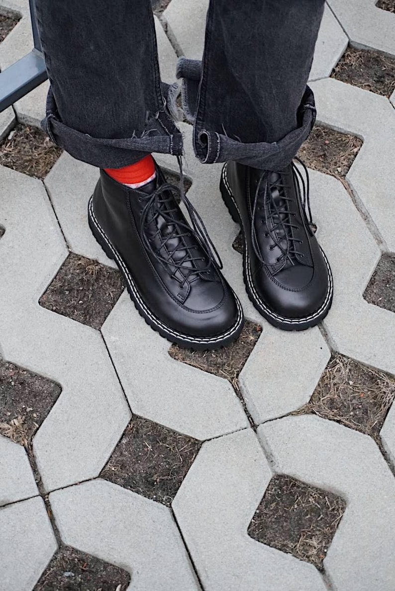 Genuine black real leather Barefoot boots women, ankle high leather boots, lacing ankle moccasins boots, barefoot shoes custom made