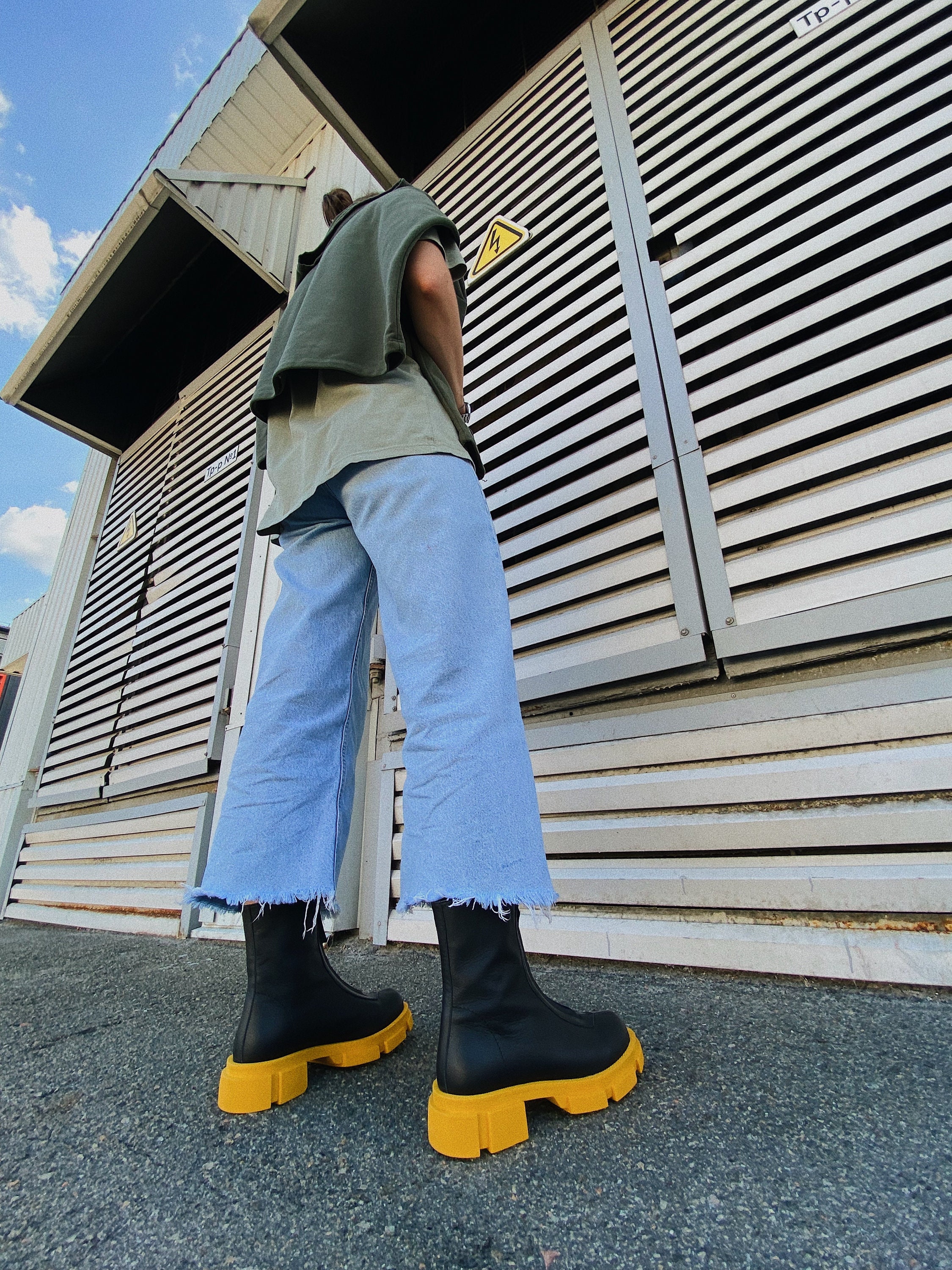 Yellow Combat Boots - Etsy