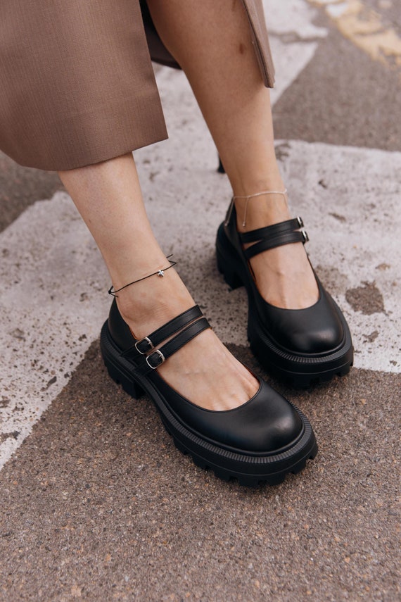 Black buckle shoes womens best sale