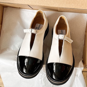 Womens shoes mary janes, round toe leather shoes, flat shoes women, ballet shoes with buckle, narrow feet shoes, dress shoes for her