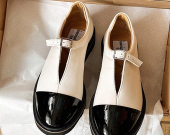 Zapatos Mary Jane para mujer, mocasines de cuero hechos a mano, zapatos de vestir planos sin cordones con punta cerrada.