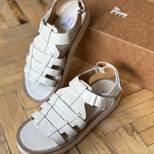 White leather fisherman sandals, black summer sandals open toe, custom color genuine leather sandals, summer shoes