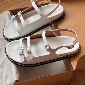 White leather zero drop strappy summer sandals women open toe, fisherman sandals