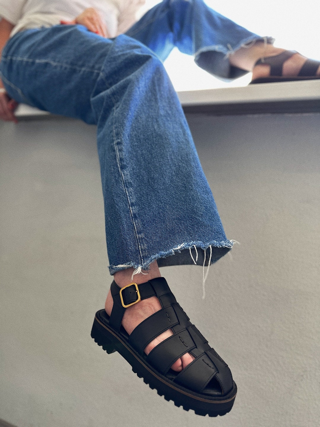 Fisherman Sandals, Womens Black Leather Sandals, Custom Sandals ...
