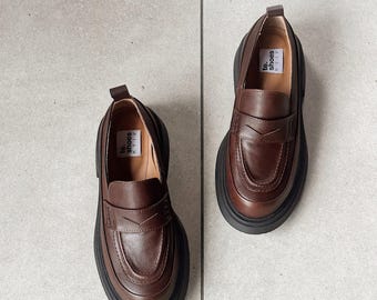 Brown Loafers women, Penny loafers women, Coach loafers women, Leather loafers women, Chunky loafers, Loafers for women, Loaf woman