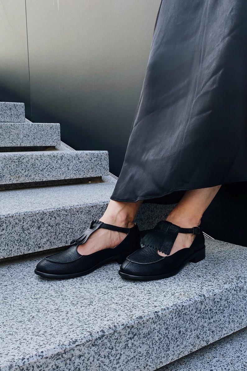 Mod Shoes, Black Women Shoes with black Rouded Toe, Trippen shoes, Bunkle Shoes image 2