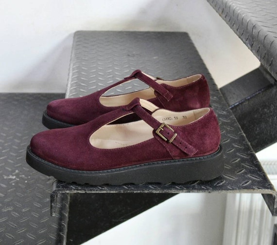 maroon mary janes