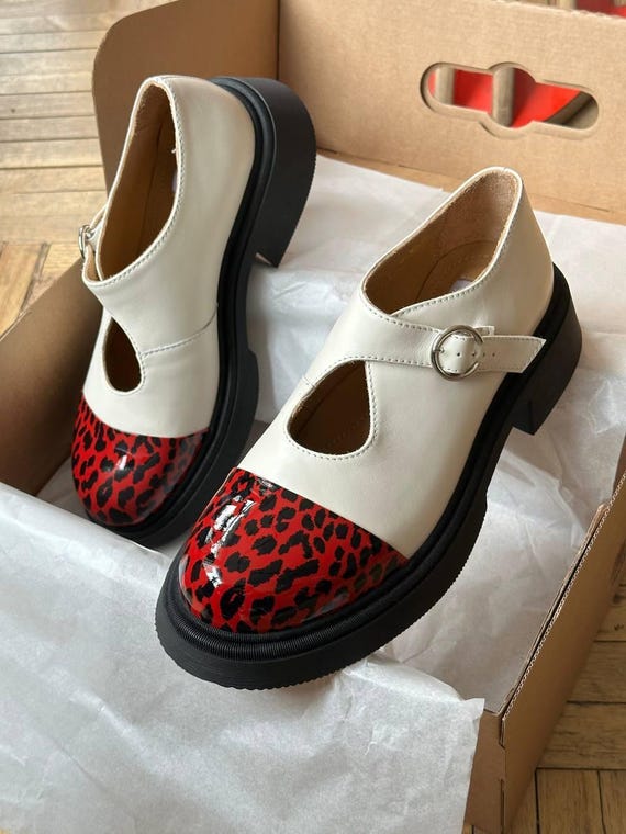 Custom Real Leather Flat Monk Shoes Mary Janes Women, Oxford