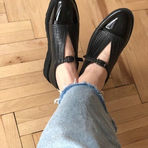 Mod Shoes, Black Women Shoes with black Rouded Toe, Trippen shoes, Bunkle Shoes, Shoe woman, , Womens shoes, Mary Janes, Leather shoes women