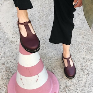 Womens dress shoes, Burgundy Mary Jane shoes, Platform Mary Janes, Leather shoes women, Custom shoes, Handmade shoes