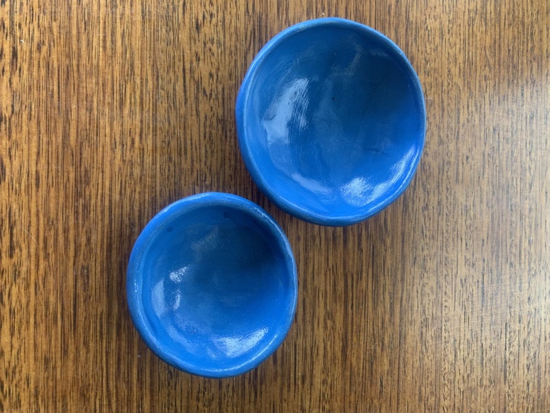 Set of 3 Dishes Trinket Dip Condiment Bowls Whitsunday Blue image 3