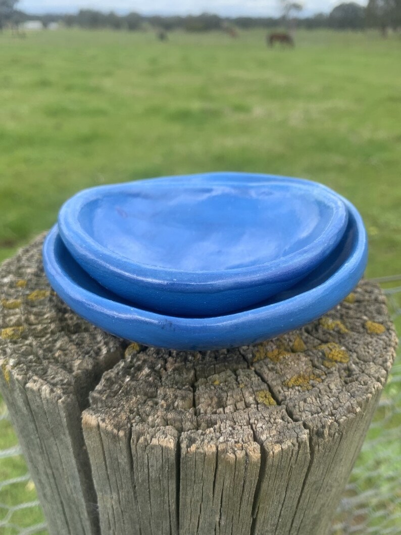 Set of 3 Dishes Trinket Dip Condiment Bowls Whitsunday Blue image 4