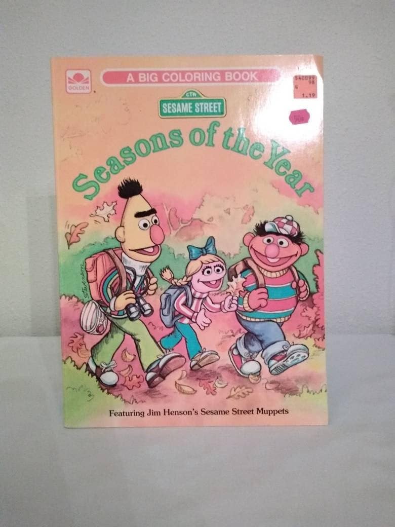 Download Vintage Coloring Book Seasons Of The Year Sesame Street Etsy