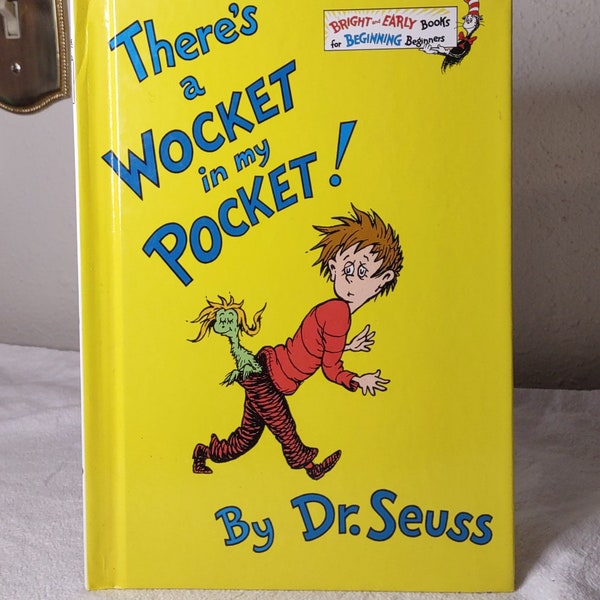 There's a Wocket in my Pocket, book, by Dr. Seuss, 1974, Grolier Book Club edition, kids book, fair condition, used