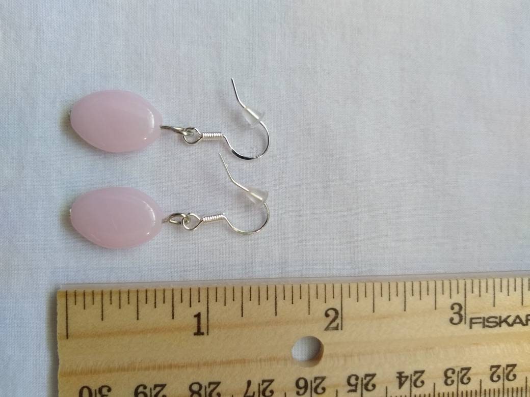 Light Pink Earrings Baby Pink Earrings Glass Beads Sterling Etsy