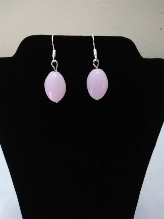 Light Pink Earrings Baby Pink Earrings Glass Beads Sterling Etsy