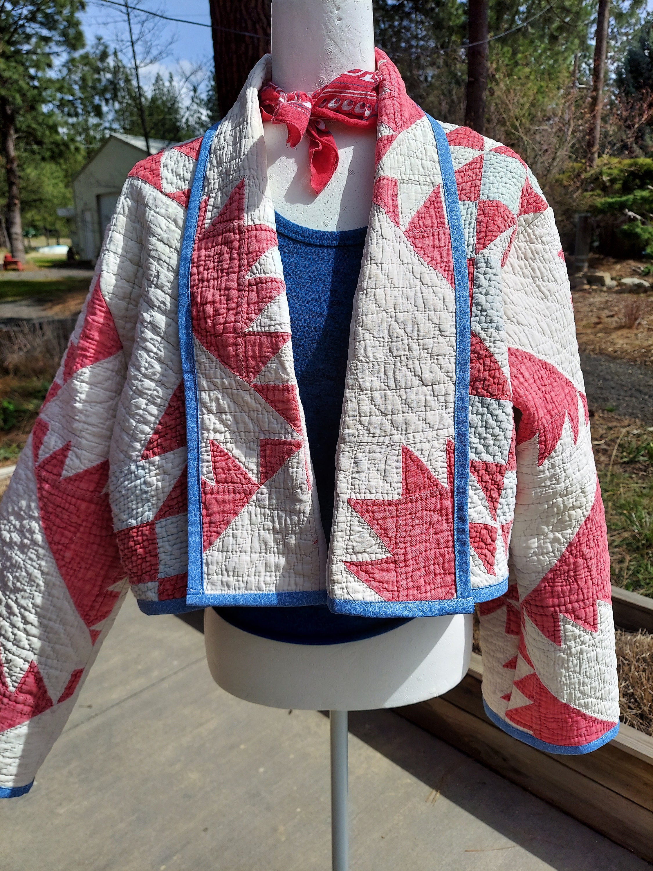 muguet side slit quilting jacket