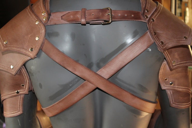 Leather shoulder armor guards | Etsy