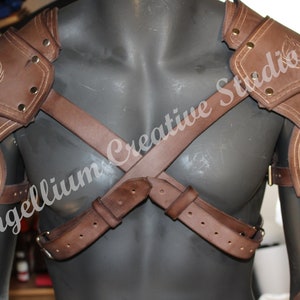 Leather shoulder armor guards