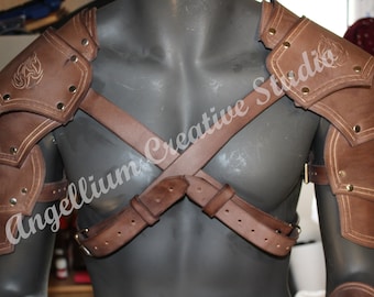 Leather shoulder armor guards