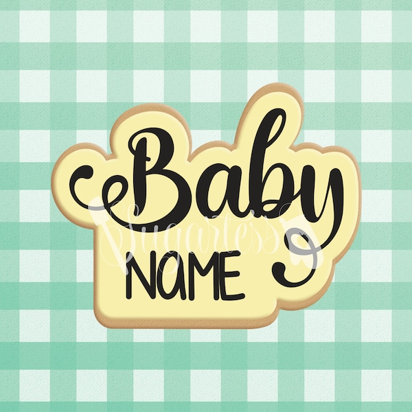 Baby Flex Name Word Plaque Cookie Cutter and Cookie Stencil - Sold Separately; Custom Baby Name Stencil Option Available