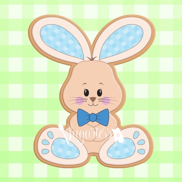 Plush Gingham Bunny Boy Cookie Cutter