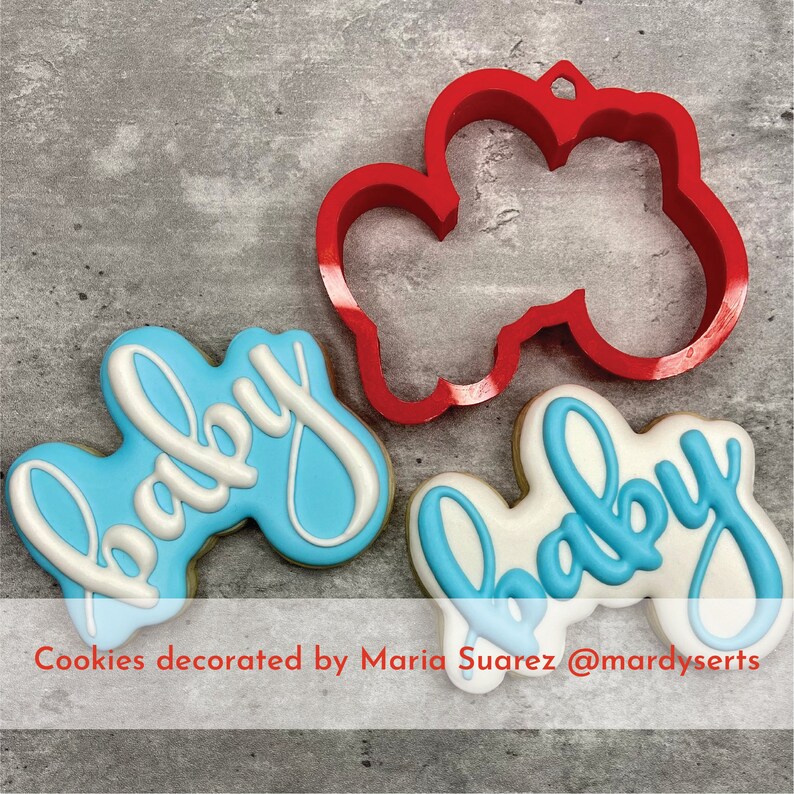 Baby Lowercase Cursive Letter Word Plaque Cookie Cutter Etsy