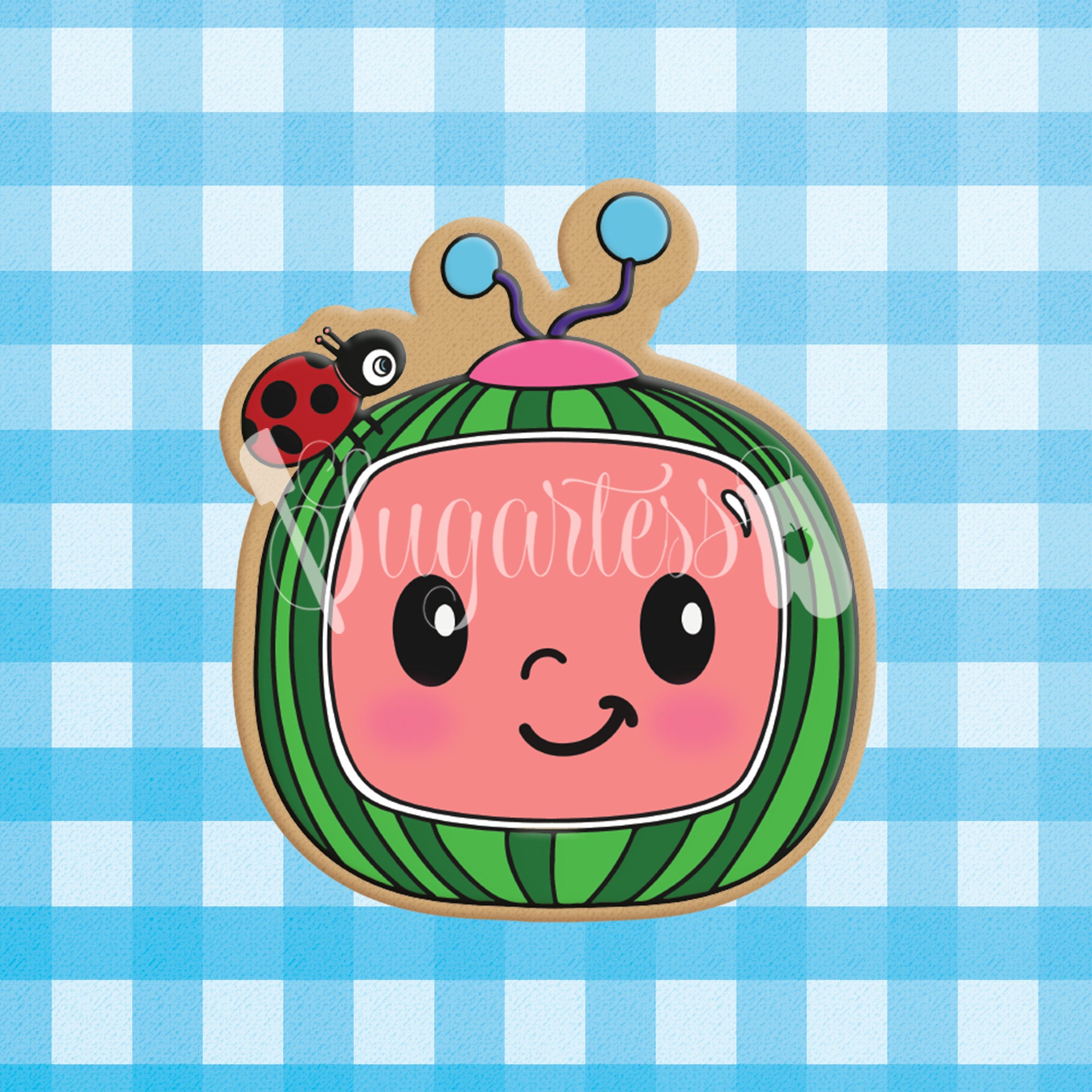 Watermelon TV Box With Ladybug Cocomelon Cookie Cutter - Etsy Finland