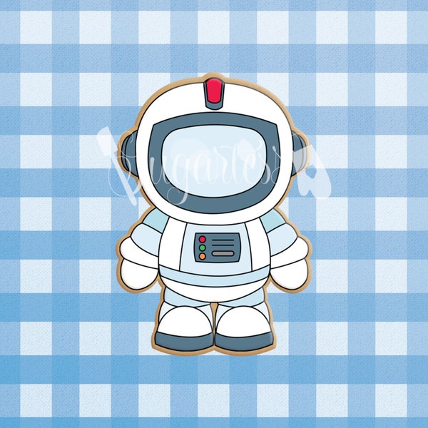 Chubby Astronaut Cookie Cutter; 2-in-1 Stamp Imprint Option Available