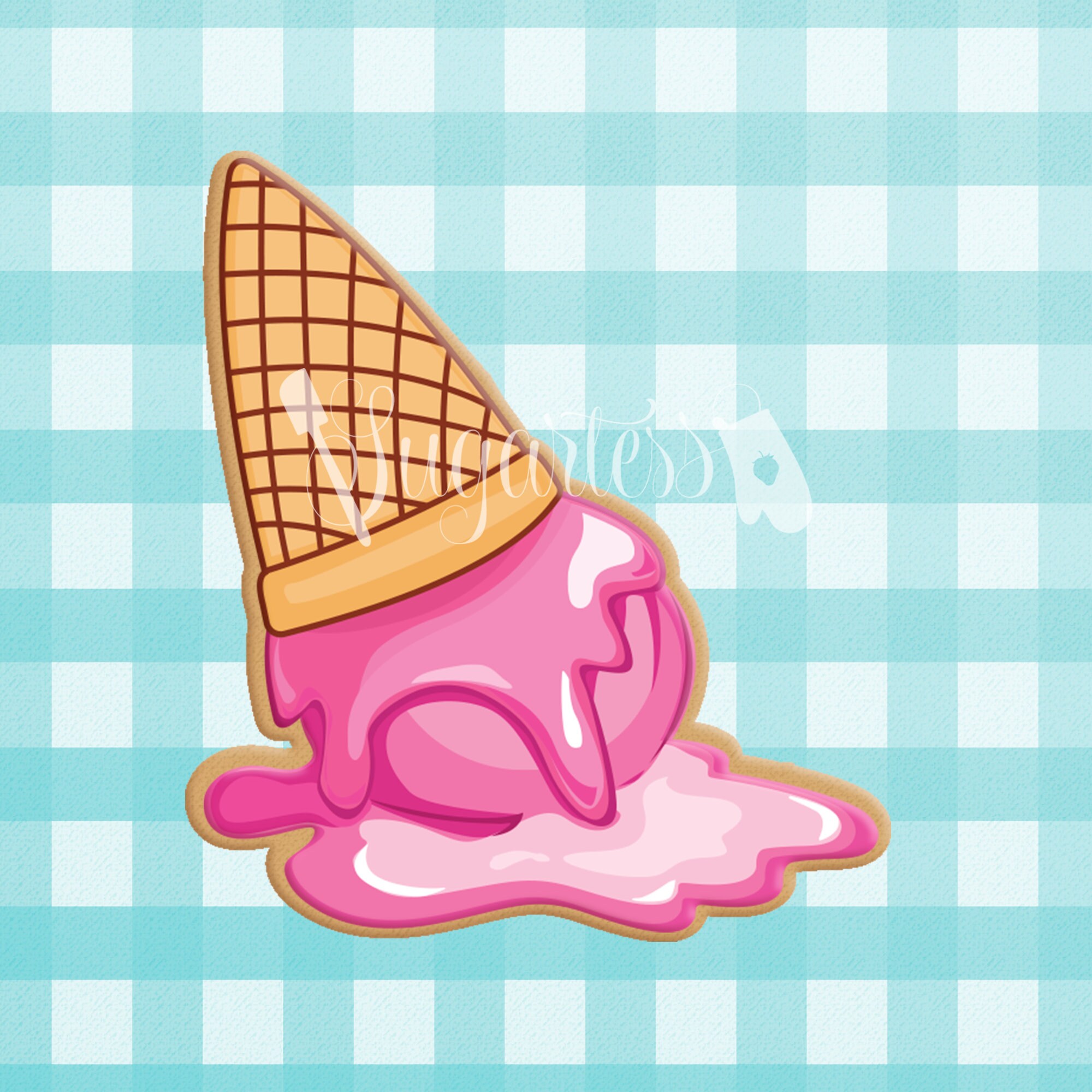 Melting Upside Down Ice Cream Waffle Cone Cookie Cutter Etsy UK