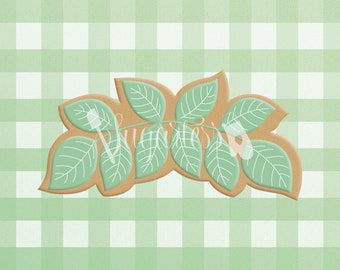 Simple Leaf Garland Cookie Cutter, 2-in-1 Cutter & Imprint Stamp Option Available