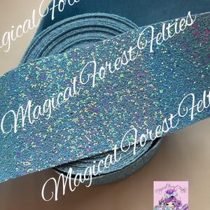 Light Blue Chunky Glitter Ribbon - 3&quot; para monos