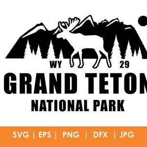 Grand Teton Nationalpark svg, png, jpg, eps, dxf, Plotterdatei, Souvenir, Vektor, direkter Download, Wyoming
