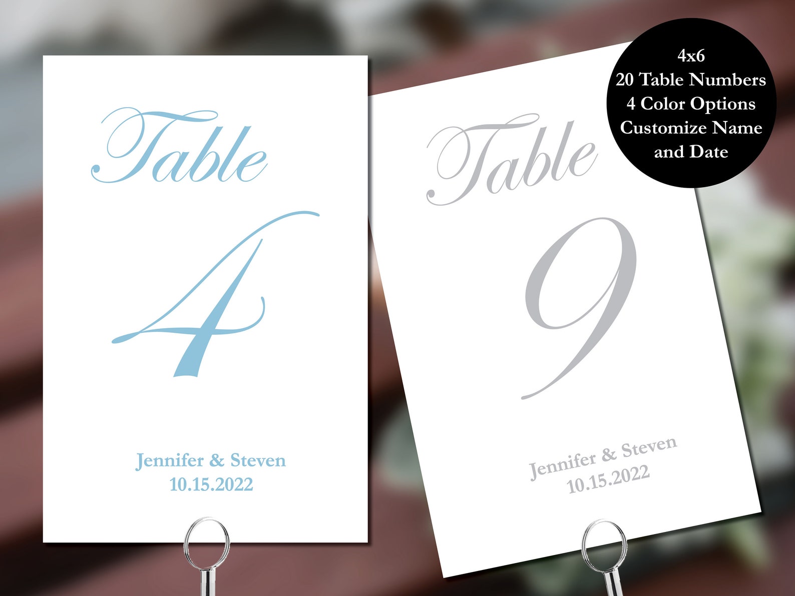 Printable Table Numbers | Wedding | Baby Shower | Party| Editable | 4x6 ...