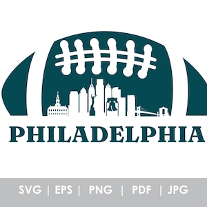 Philadelphia Skyline svg, png, jpg, eps, pdf, cut file, souvenir, vector, instant download, Football