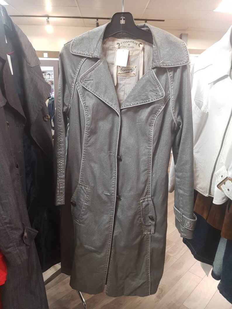 trench coat and converse