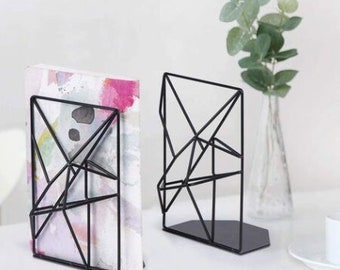 Modern Bookends Minimal Retro vintage MidCentury Modern Abstract Geometric ANY COLOUR to match your decor